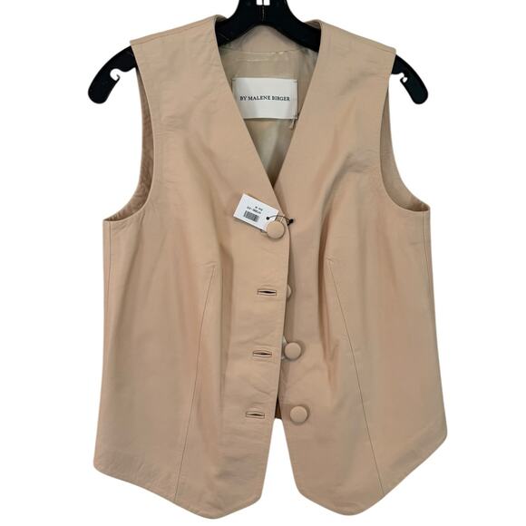 NWT By Malene Birger Simonse Leather Vest Cream DE 36 / US 6 Minimal Suiting - Picture 5 of 12